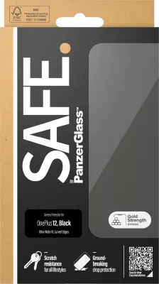 Mbrojtës ekrani PanzerGlass SAFE.by për OnePlus 12, ultra-wide fit, transparent