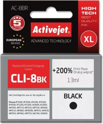 Kartrixh bojë ACTIVEJET CLI-8BK AC-8BR 13 ml, e zezë