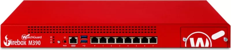 Firewall WatchGuard Firebox M390, 8 porta LAN, 2 USB, i kuq