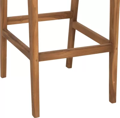 Karrige për bar me shpinë NESHA FH9788 dru TEAK, litar natyral-bezhë, 45x57x110H cm