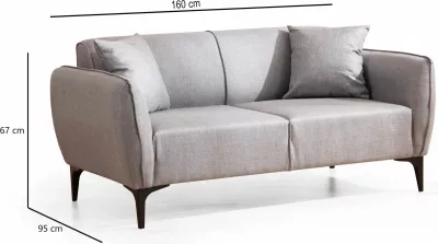 Divan dy vendësh Atelier del Sofa, Belissimo, ngjyrë gri