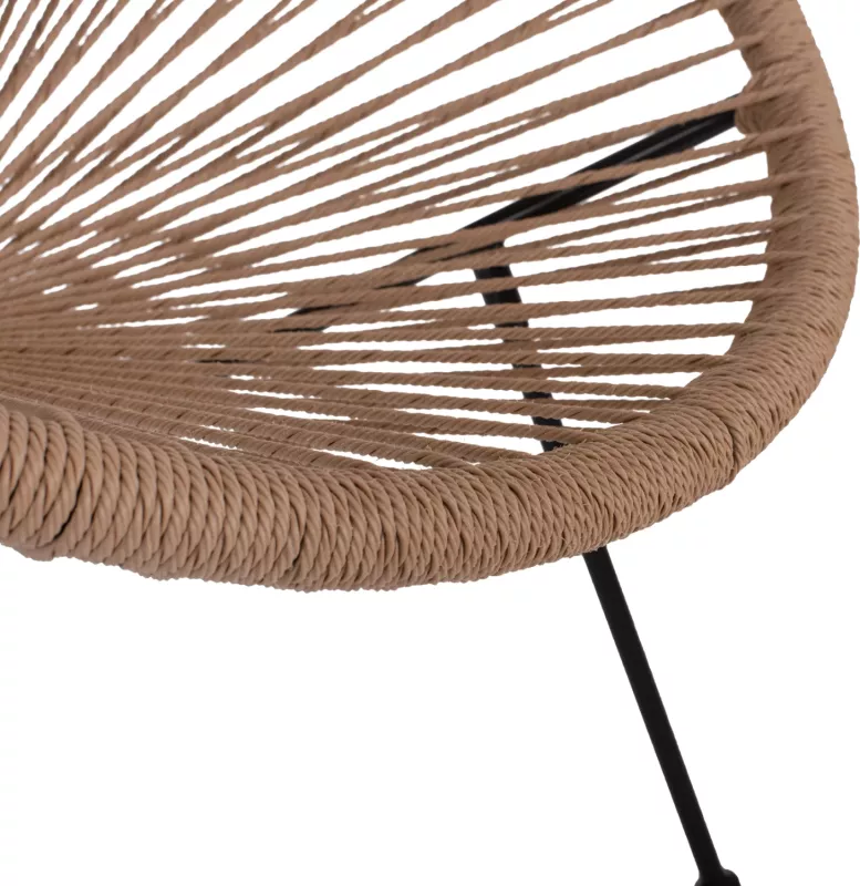 Karrige ACAPULCO lloj foleje, metal i zi & rattan natyral, FH5871.01, 70x73x79Hcm