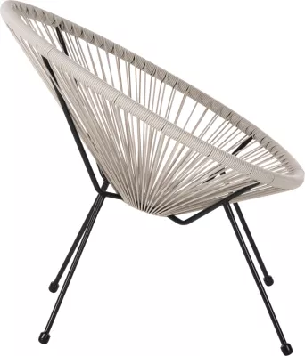 Karrige e jashtme lloj foleje ACAPULCO FH5872.03 metal i zi-ratan sintetik në ecru 71x72x80Hcm