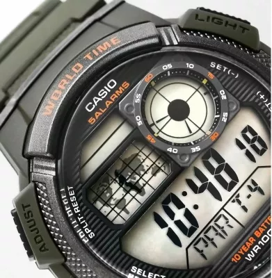 Orë dore për meshkuj Casio, e zezë