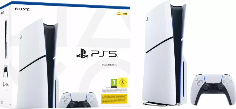 Konsolë Sony PlayStation 5 Slim, 1TB, e zezë dhe e bardhë