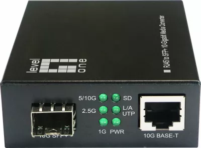 Konvertues rrjeti Level One GVT-2051, 10GBit, RJ45 në SFP+, i zi