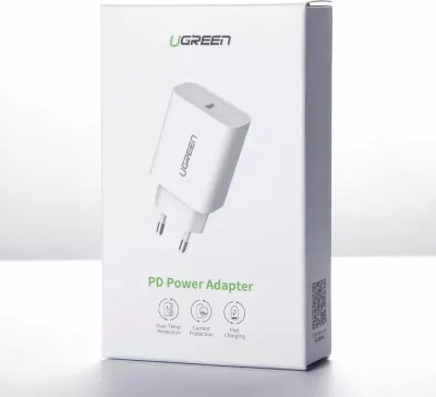 Karikues Ugreen CD137 18W 1x USB-C PD/QC 3A argjendtë/bardhë