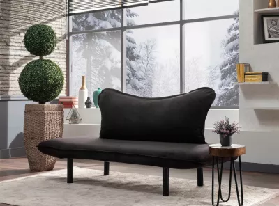 Divan-krevat dy vendësh Atelier del Sofa, Chatto, ngjyrë e zezë