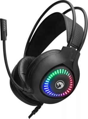 Kufje gaming Marvo H8325, wired USB 2.0, RGB, stereo, me mikrofon, zezë