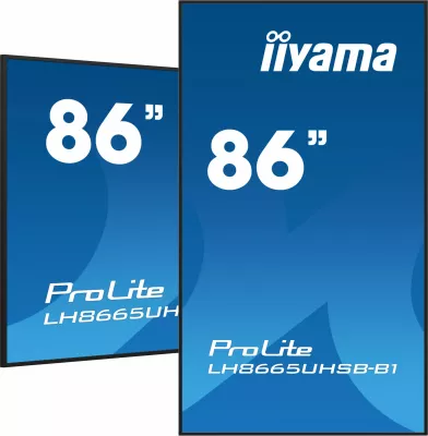 Monitor iiyama LH8665UHSB-B1, Kiosk design, 86", LED, 4K Ultra HD, Wi-Fi, e zezë