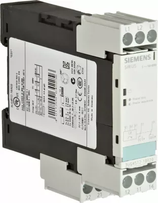 Rele monitorimi faze Siemens 3UG4512-1BR20, 160-690V AC, 3A, 2 kontakte, 0.45s, IP20