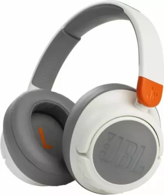 Kufje Bluetooth për fëmijë JBL JR460NC me ANC, 20h bateri, limit 85 dB, me kabllo të shkëputshme, e bardhë