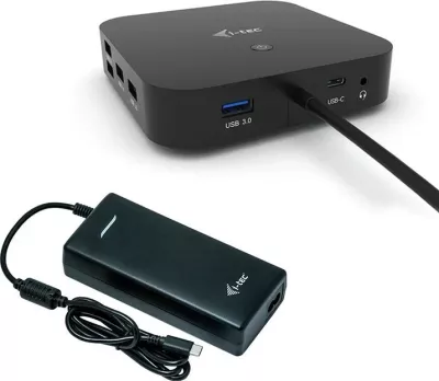 Doking stacion i-tec USB-C Dual Display, 100W, me karikues universal, i zi