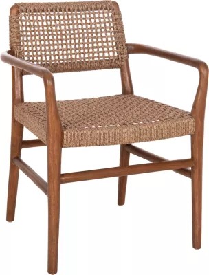 Karrige për ngrënie ROSCO FH6132.01 dru TEAK ngjyrë arre, litar VIRO ngjyrë kafe, 56x54.5x78H cm