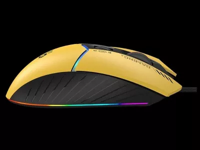 Maus për lojëra A4tech Bloody W95Max, USB, Ngjyrë e zezë e verdhë