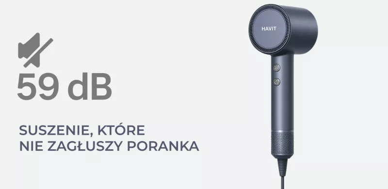 Tharëse flokësh Havit HD202-EU, Blu
