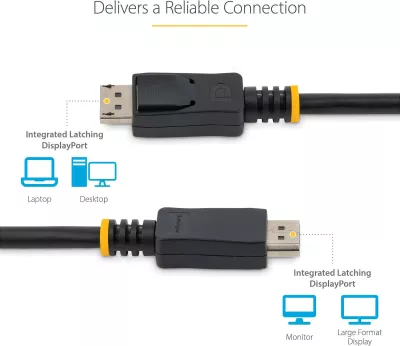 Kabllo DisplayPort StarTech DISPL3M, DP 1.2, 3m, 4K@60Hz, DP-DP, e zezë