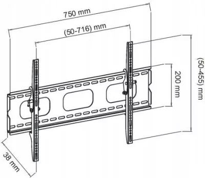 Mbajtëse për LCD ART AR-18, 30-50 inç, e zezë