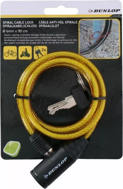 Kyç për biçikleta Dunlop, i verdhë