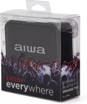 Altoparlant Bluetooth portativ Aiwa BS-200BK, 6 W, IPX6, TWS, FM, 2000 mAh, i zi