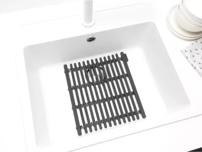 Shtroje silikoni për lavaman Brabantia 302589, 30x30 cm (shtrihet 30-45 cm), gri e errët