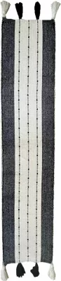 Raner ZOYA, pambuk-poliester, bardhë-e zezë, 180x35cm