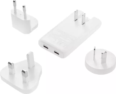 Karikues udhëtimi Sandberg 4in1 TravelCharger 2x USB-C 65W GaN III, i bardhë, me adaptera EU/UK/AU