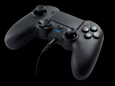 Kontroller wireless Nacon PS4 Asymmetric, deri 7 orë bateri, prizë 3.5mm, i zi
