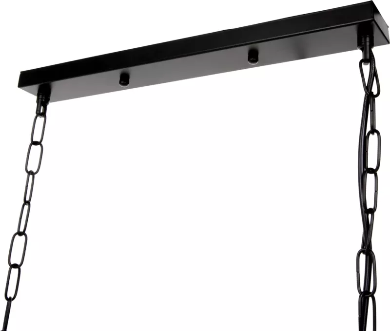 Llambë varëse tavani, kornizë metali e zezë, FH4128, 6 drita, 77.5x25x101 cm