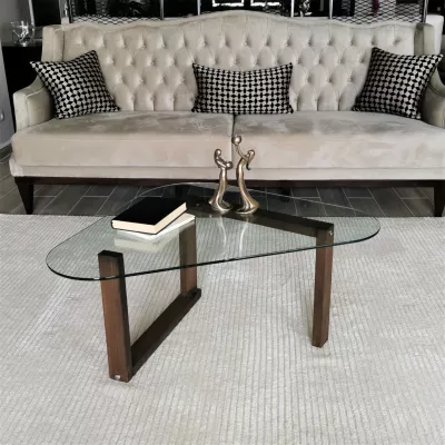 Tavolinë kafeje Hanah Home, Cam Orta Sehpa S302, ngjyrë arre