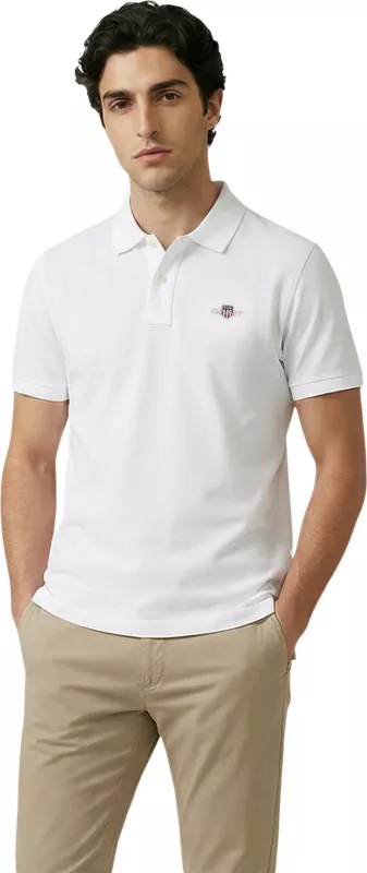 Maicë polo për meshkuj Gant REG SHIELD SS PIQUE 2601.002210, e bardhë [Madhësia: M]