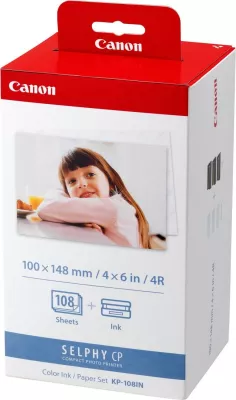 Letra foto Canon KP-108IN, Inkjet, 108 fletë, Canon SELPHY Compact, e kuqe e bardhë
