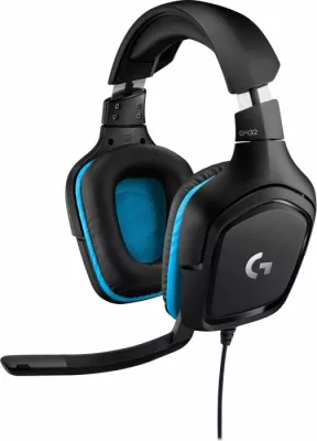 Kufje gaming Logitech G432 USB 7.1 me mikrofon, lëkurë artificiale, blu
