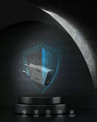 Karikues rrjeti Aukey PA-C2 45W 1x USB-C PD 3.0 GaN, gri