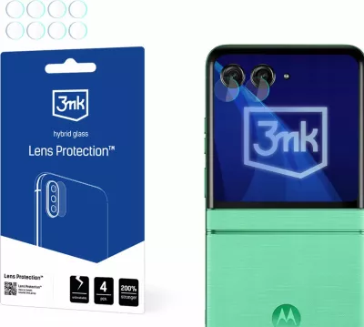 Mbrojtëse lente kamere 3MK Lens Protection për Motorola Razr 60, xham hibrid 6H, 4 copë