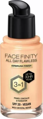 Fondatinë Max Factor Facefinity All Day Flawless 3in1 W33 30ml, Crystal Beige