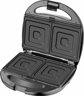 Toaster multifunksional Adler AD3040 5-në-1 1200W, set me 5 pllaka, argjendtë/zi