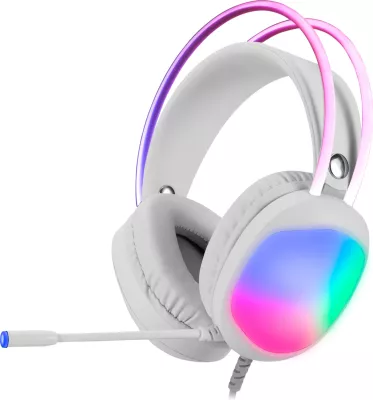 Kufje gaming Marvo HG8959 LUMI 40, me kabllo, RGB, USB + 3.5mm, driver 50mm, të bardha