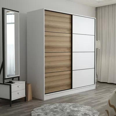 Dollap Skye Decor, bardhë-dore, 180x210x52cm