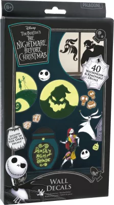 Stikerë muri Paladone Disney The Nightmare Before Christmas, vinil të heqshëm, waterproof, glow-in-the-dark, 40 copë