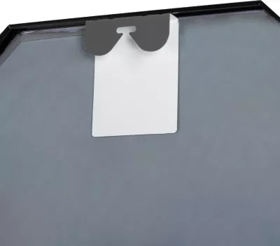 Pasqyrë muri oktagonale, kornizë alumini e zezë, FH4499.01, Φ74 cm