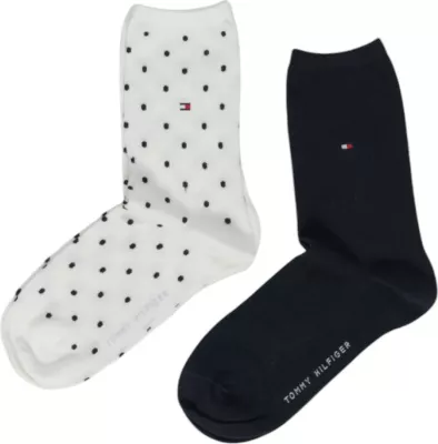 Çorape për femra Tommy Hilfiger SOCK DOT 2P 100001493, të bardha [Madhësia: 39-42]