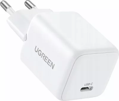 Karikues rrjeti Ugreen X513 30W GaN USB-C 3A me kabllo USB-C 1m, i bardhë (set)