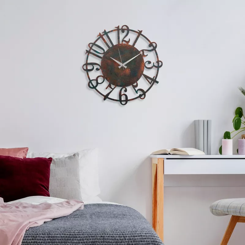 Orë muri dekorative prej metali, Wallity, shumëngjyrëshe, 48cm