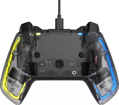 Gamepad CANYON Brighter GP-02, wired USB-C 2 m, RGB, 22 butona, 12 programueshëm, Crystal (transparent)