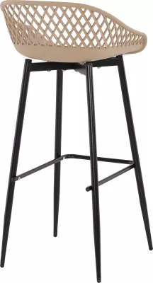 Karrige për bar AVAYA FH8686.13, polipropilenë ngjyrë kapuçino, këmbë metalike të zeza, 46x48x99H cm