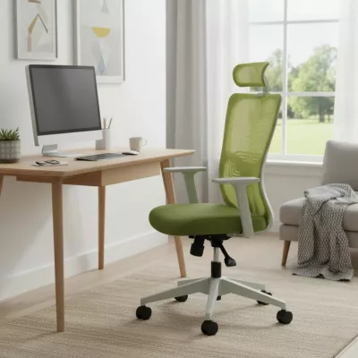 Karrige zyre ergonomike, ngjyrë e gjelbër, Skye Decor, 126 cm