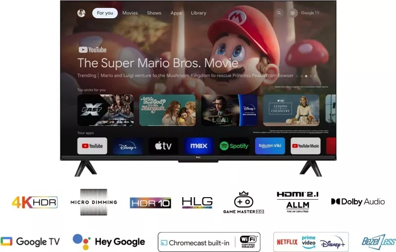 Televizor LED TCL 43P655, 43", 4K Ultra HD, Google TV, i zi