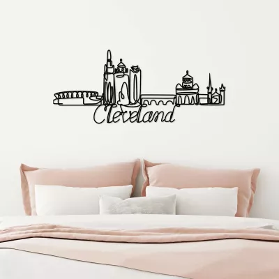 Aksesor dekorativ metalik për mur, Wallity, Cleveland