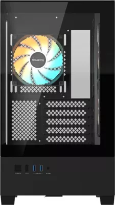 Kasë GIGABYTE C201 PANORAMIC GB-C201P, midi tower, ARGB, tempered glass, USB 3.0, e zezë